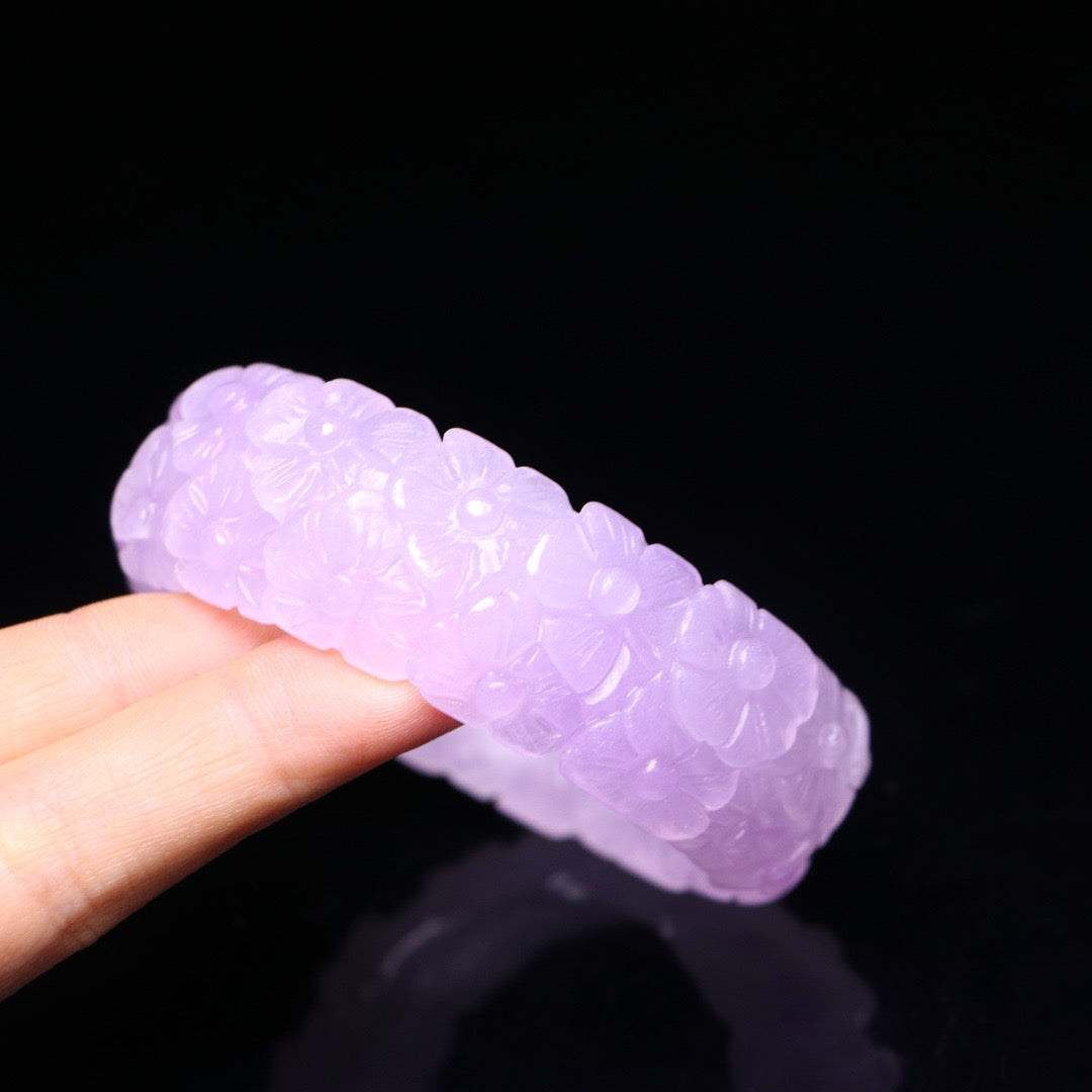 Perfect High Ice Jade Carved Bracelet
