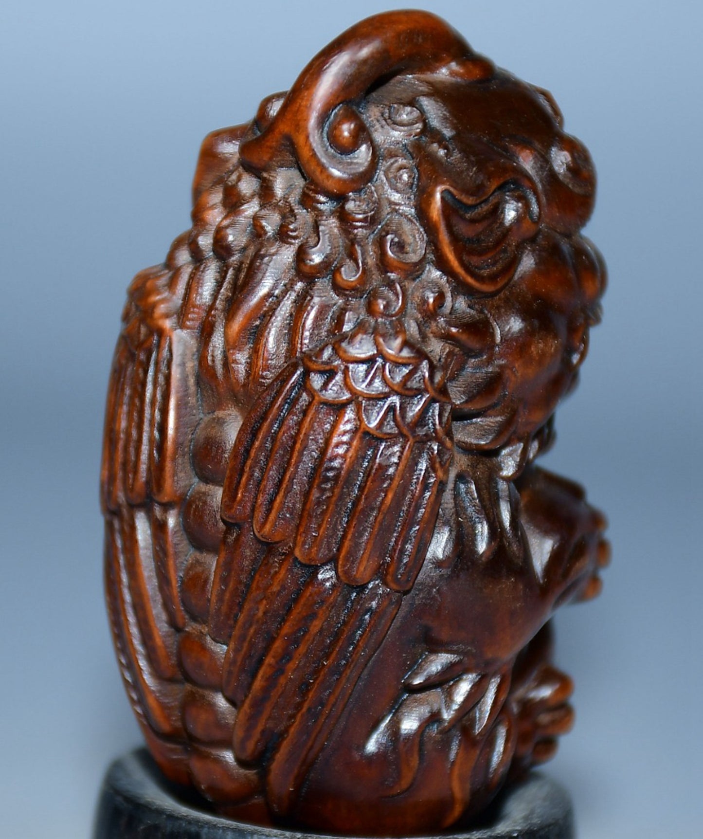 Collection of boxwood carved flying beast ornaments