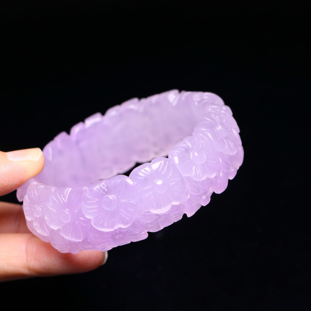 Perfect High Ice Jade Carved Bracelet