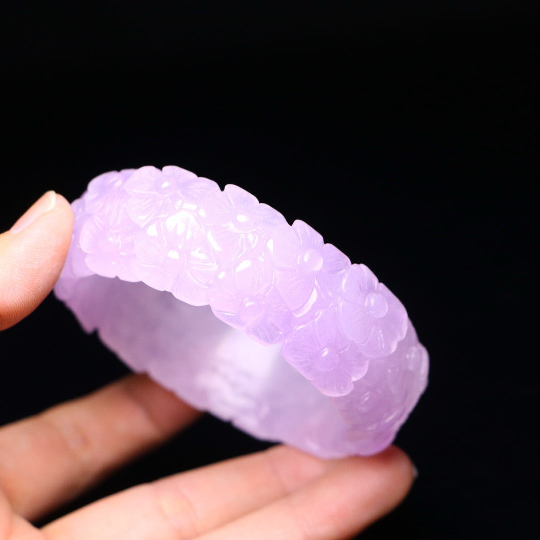 Perfect High Ice Jade Carved Bracelet