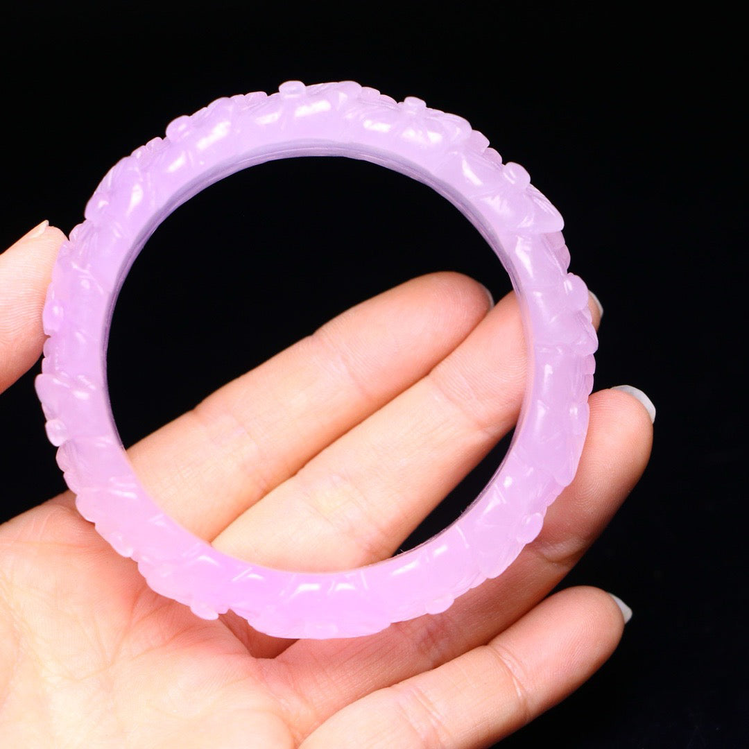 Perfect High Ice Jade Carved Bracelet