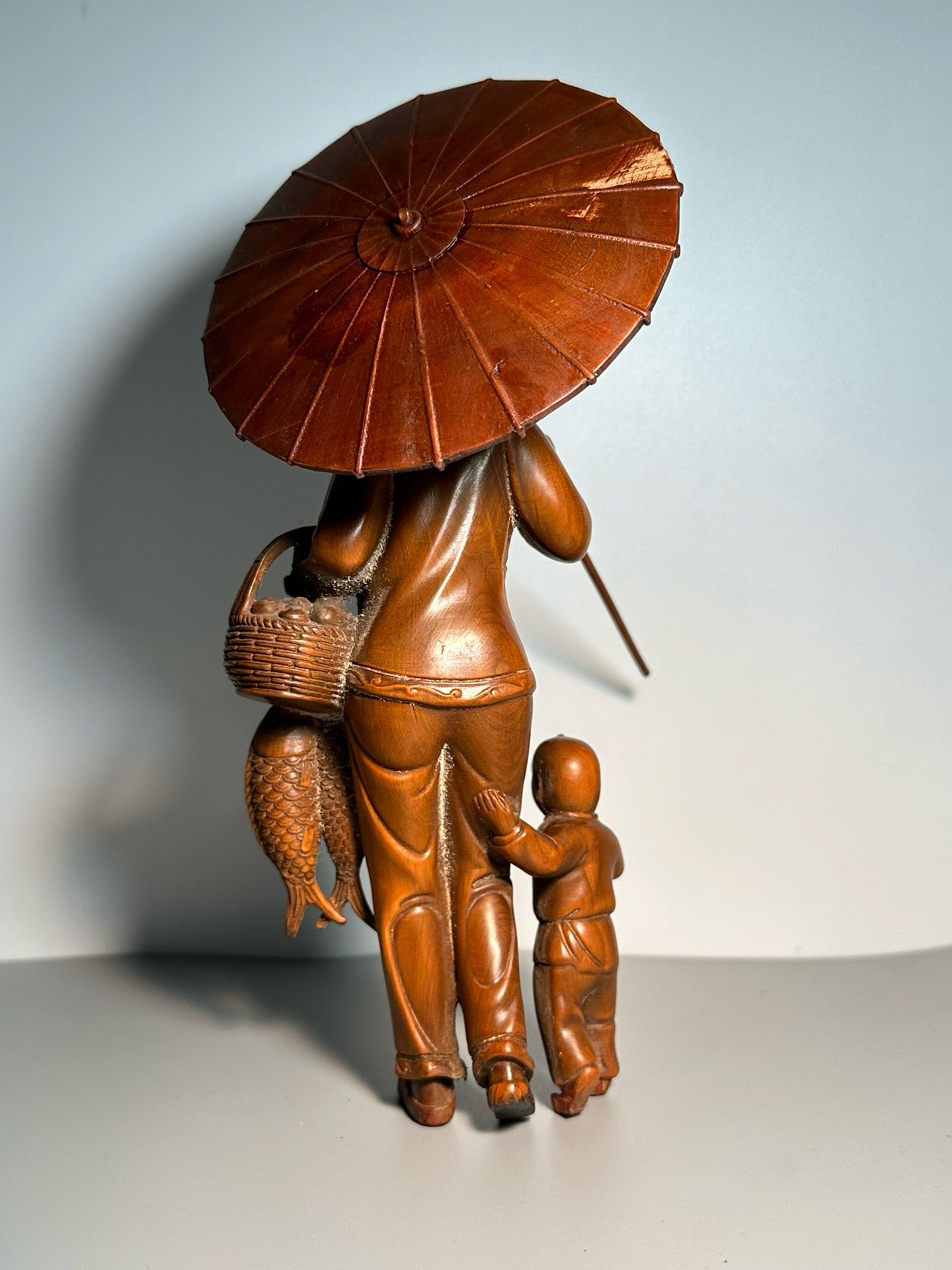 Chinese antique boxwood carved with exquisite craftsmanship, returning to my mother's home