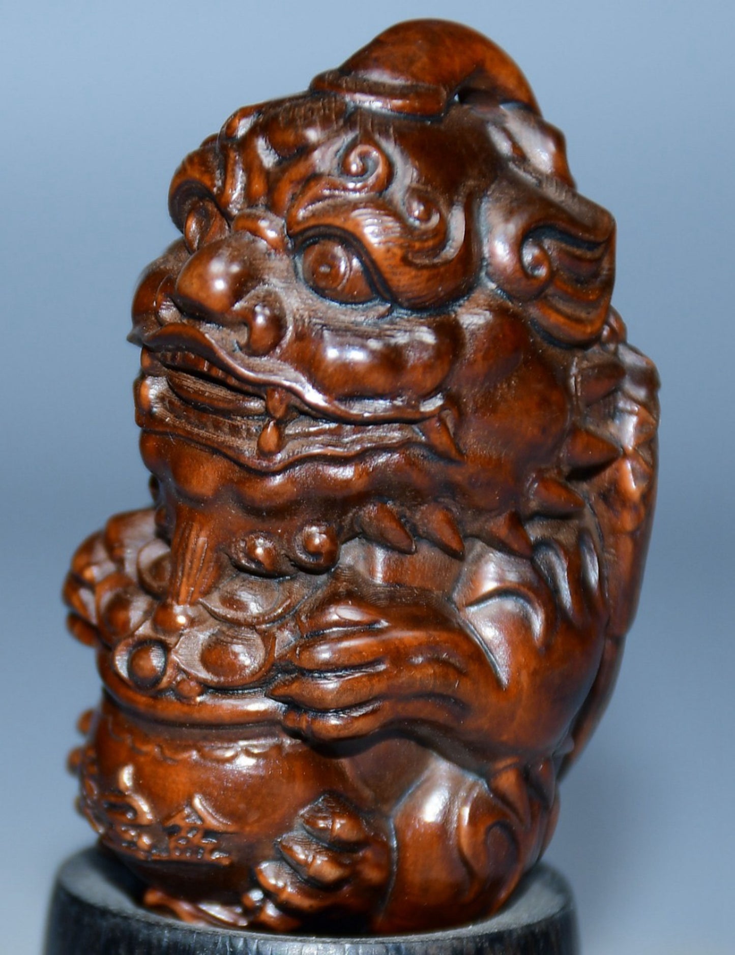 Collection of boxwood carved flying beast ornaments