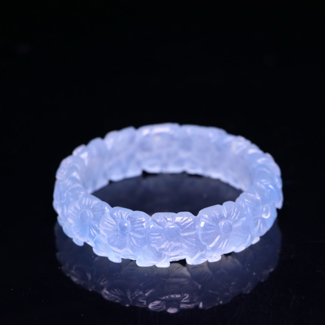 Perfect High Ice Jade Carved Bracelet