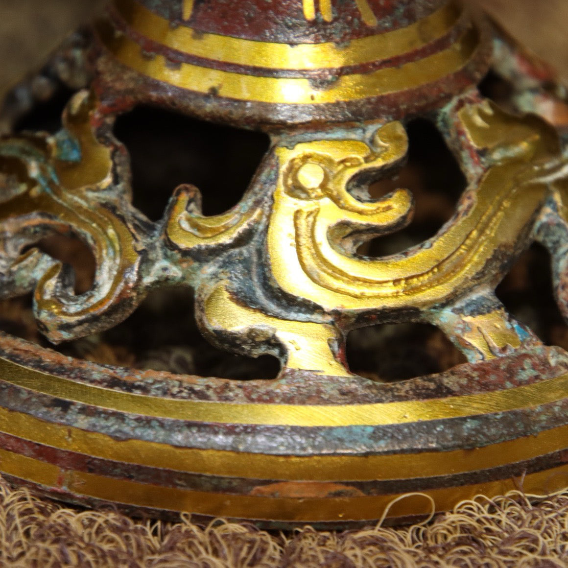 Chinese Antique Bronze - Inscription Mismatched Gold Boshan Stove