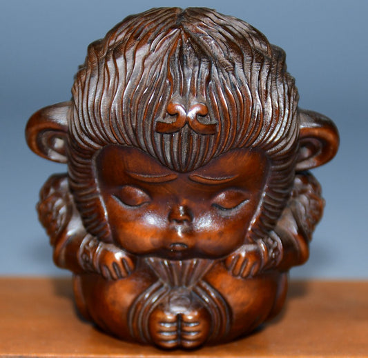 Collected Huangyang wood carved Sun Wukong ornaments