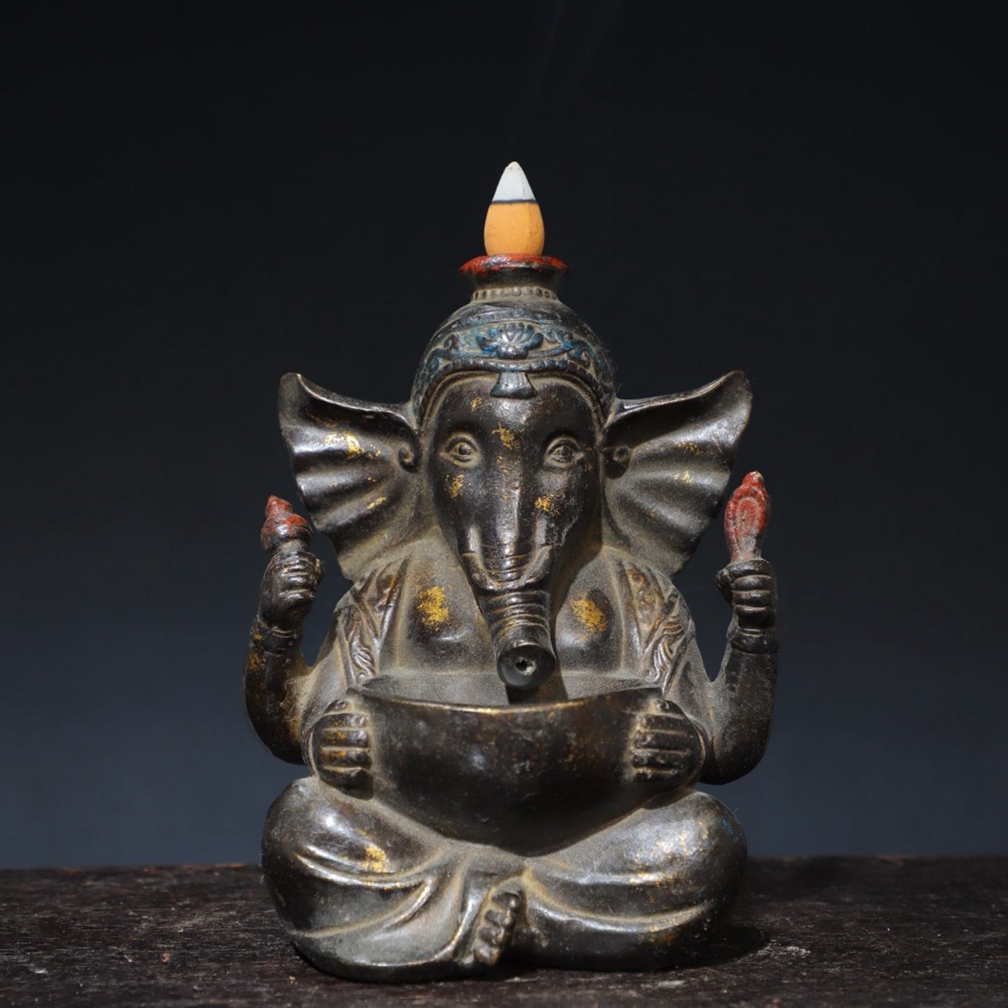 Pure Copper Elephant Nose God of Wealth Flows Back Incense