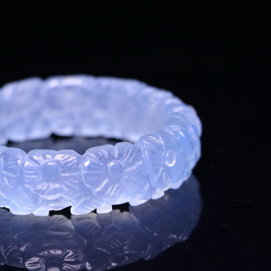Perfect High Ice Jade Carved Bracelet