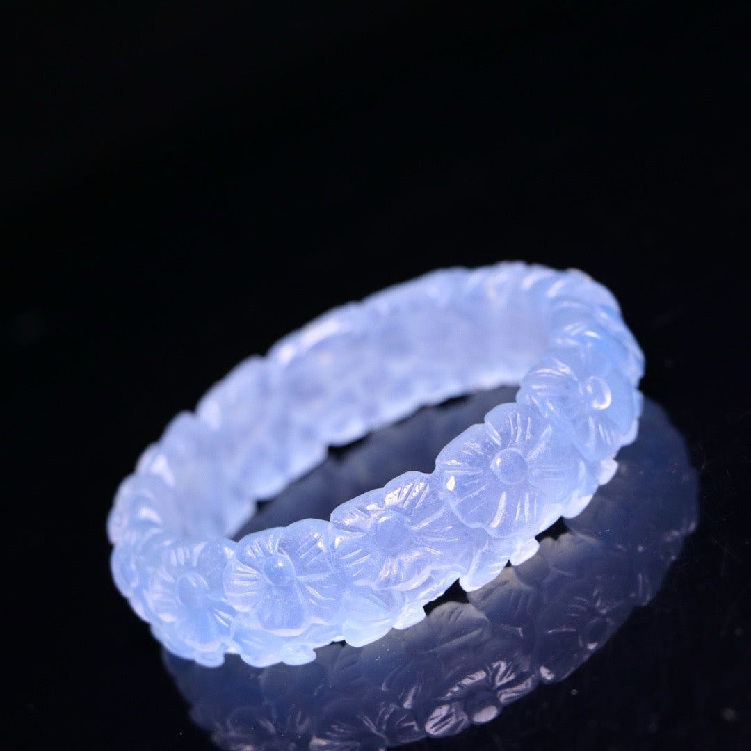 Perfect High Ice Jade Carved Bracelet