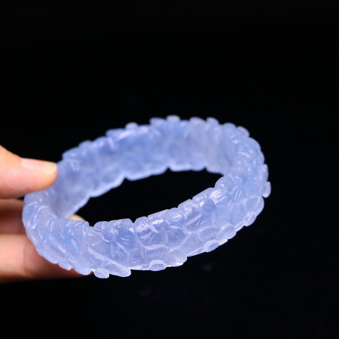 Perfect High Ice Jade Carved Bracelet