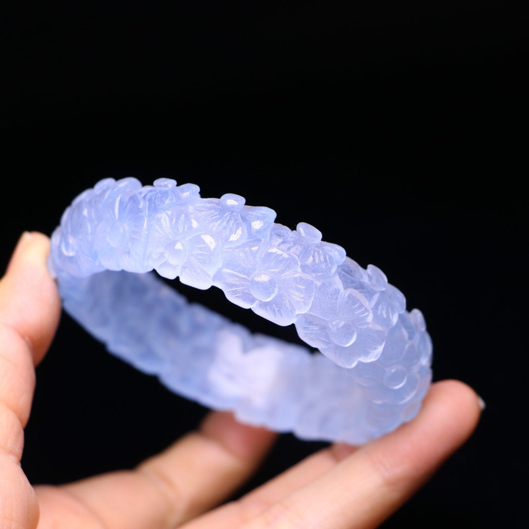 Perfect High Ice Jade Carved Bracelet