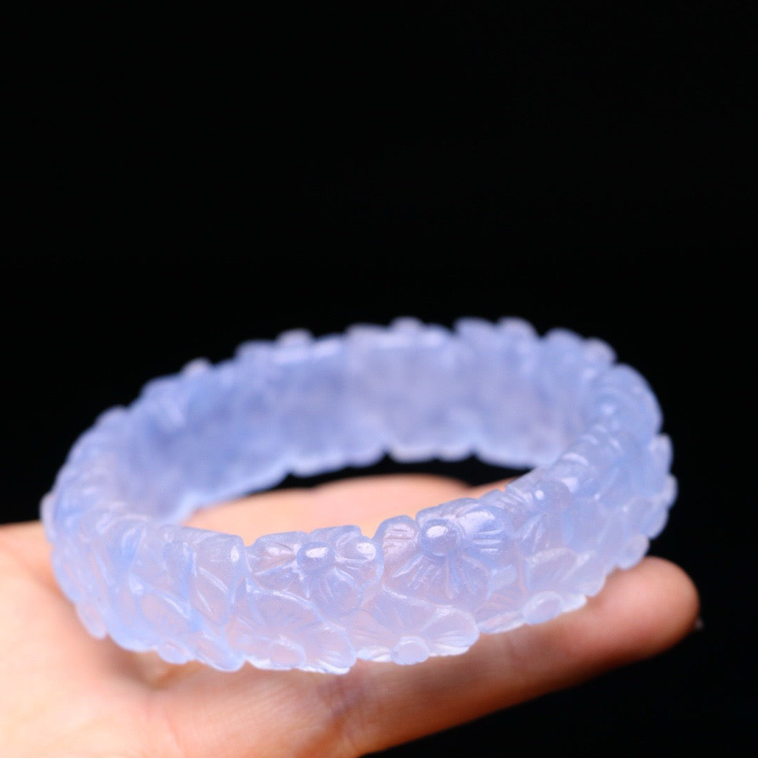 Perfect High Ice Jade Carved Bracelet