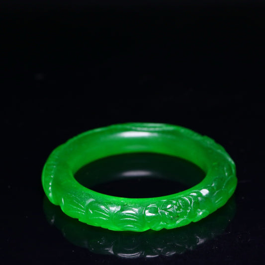 Perfect High Ice Jade Carved Bracelet