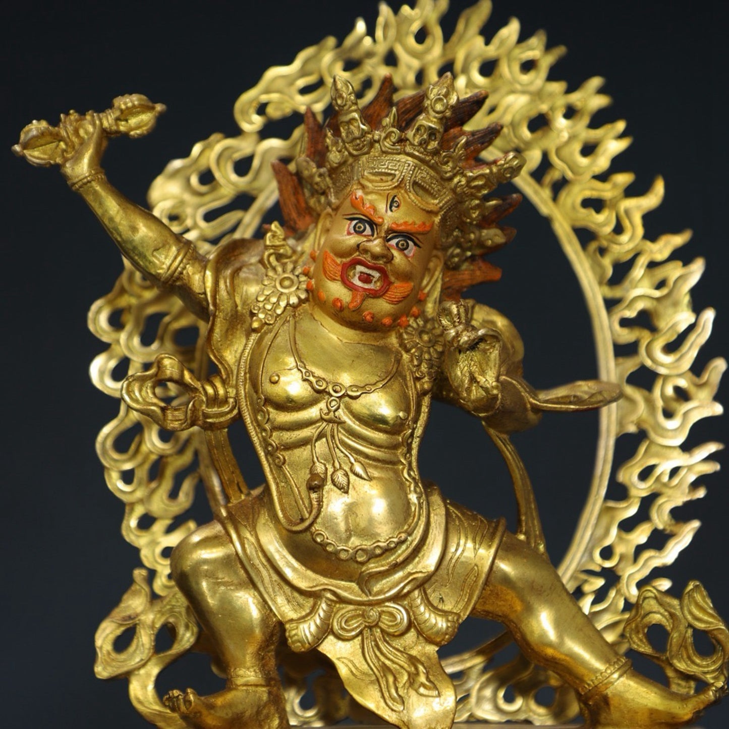 Pure copper diamond hand Buddha statue