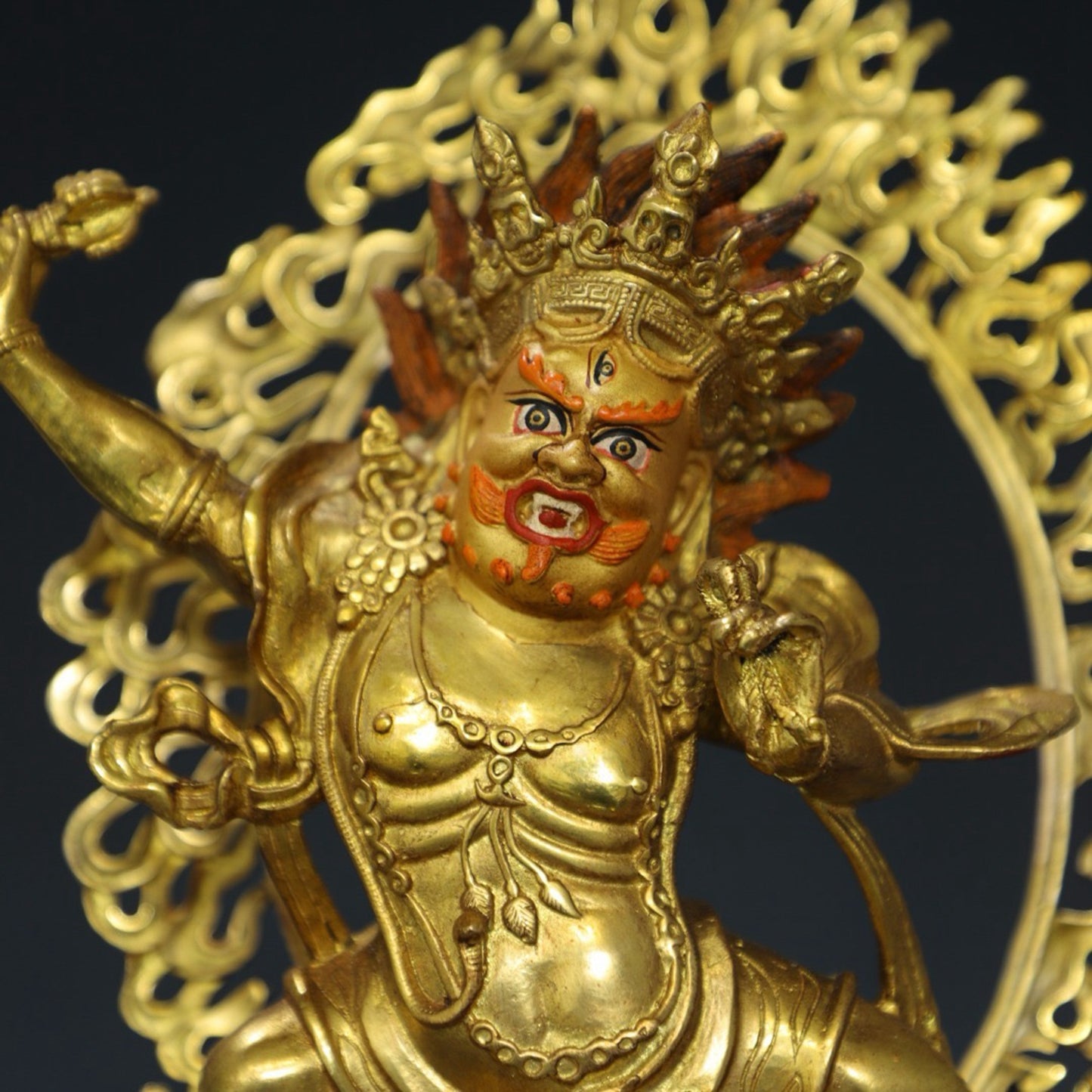 Pure copper diamond hand Buddha statue