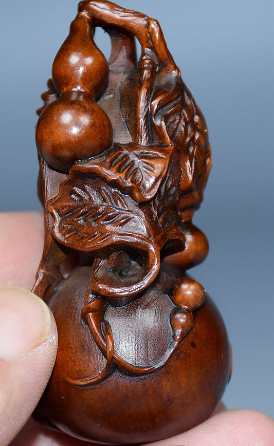 Collected boxwood carved gourd ornaments