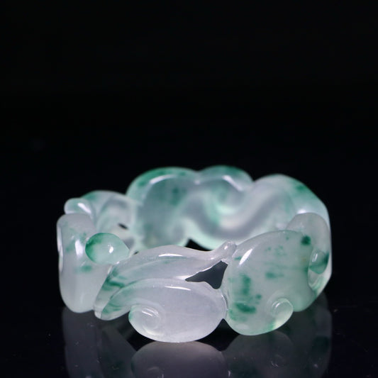 Perfect High Ice Jade Carved Bracelet