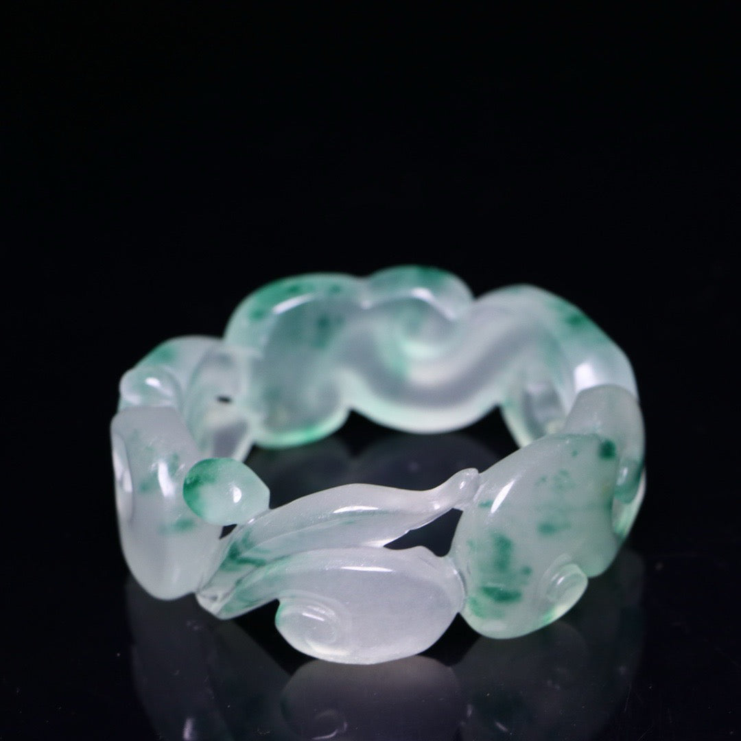 Perfect High Ice Jade Carved Bracelet