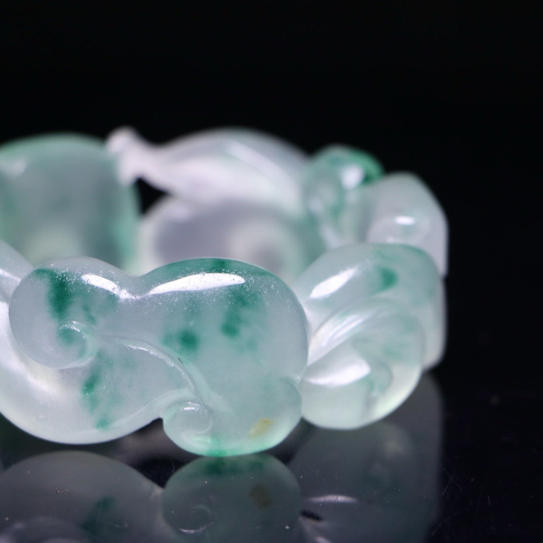 Perfect High Ice Jade Carved Bracelet