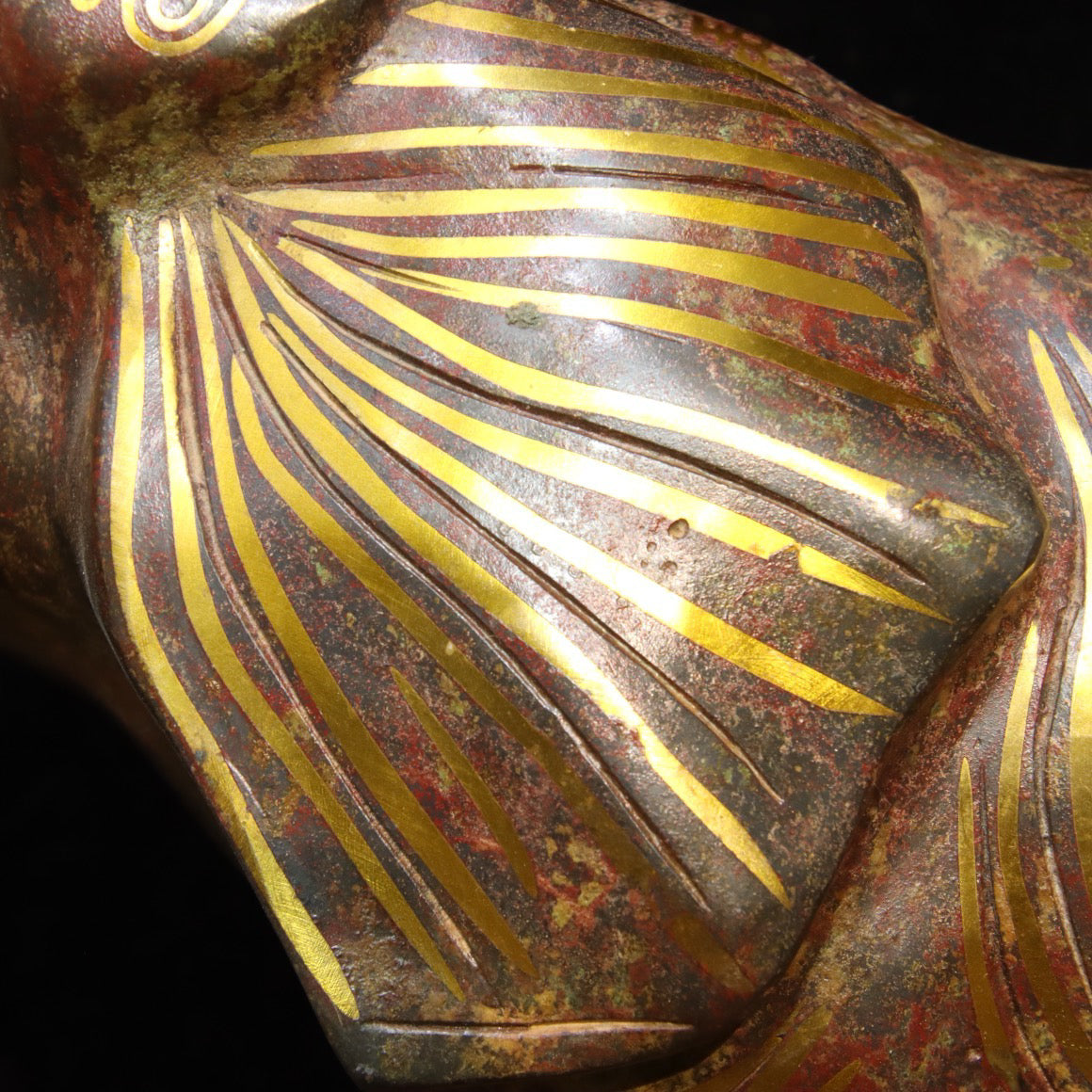 Chinese Antique Bronze - Inscription with Gold Elephant