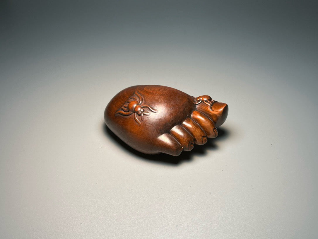 Chinese antique boxwood carving is exquisitely crafted, satisfying and joyful