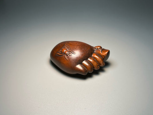 Chinese antique boxwood carving is exquisitely crafted, satisfying and joyful