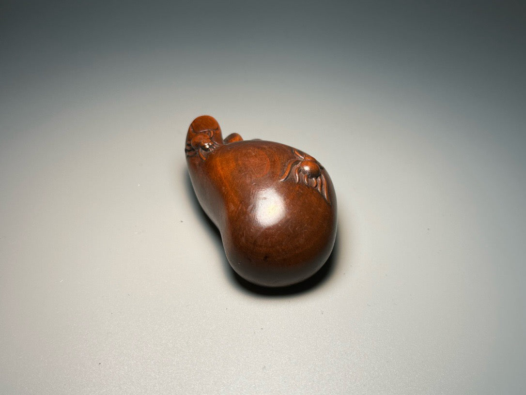 Chinese antique boxwood carving is exquisitely crafted, satisfying and joyful