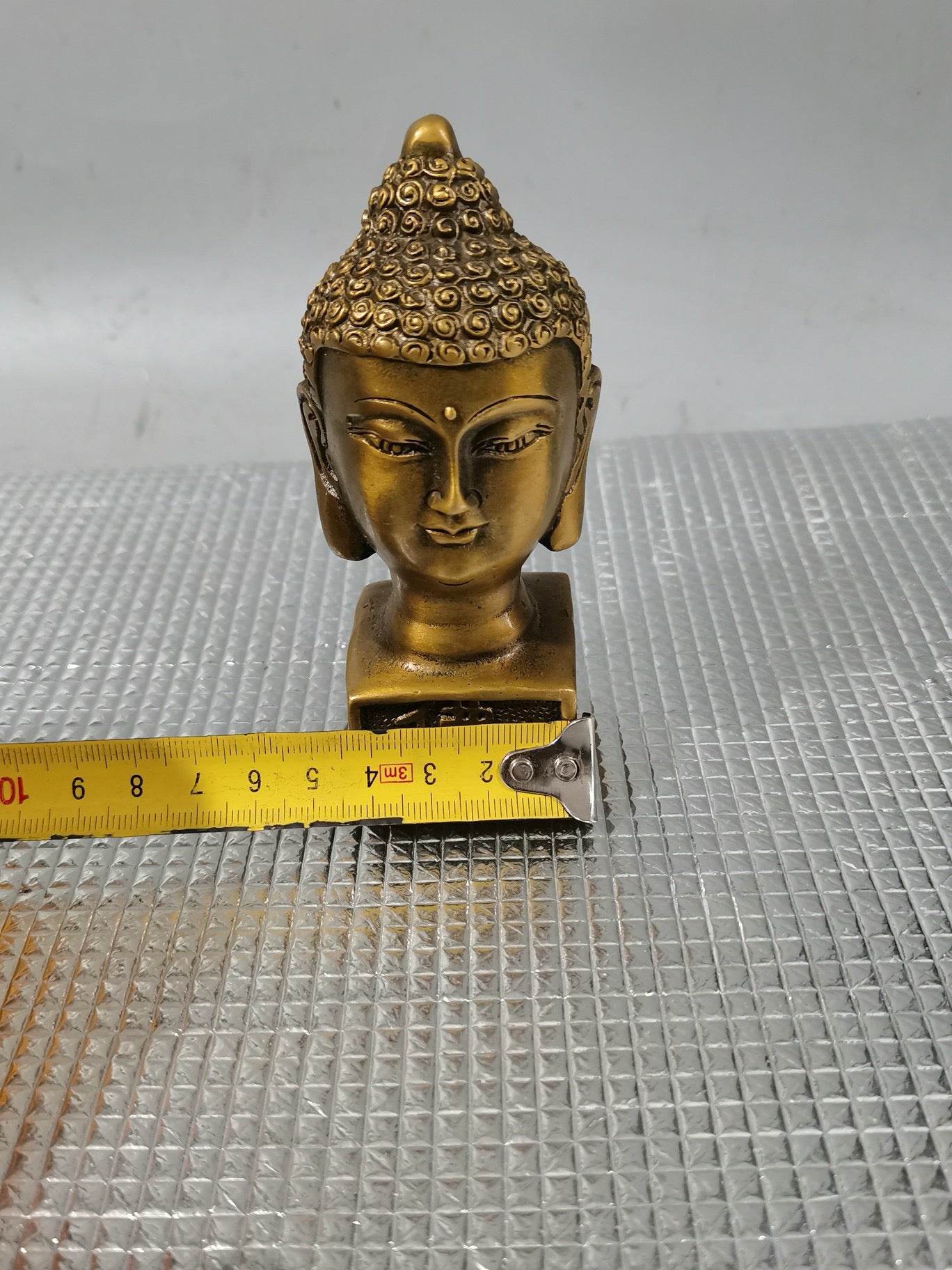 Pure brass golden Buddha head seal ornament