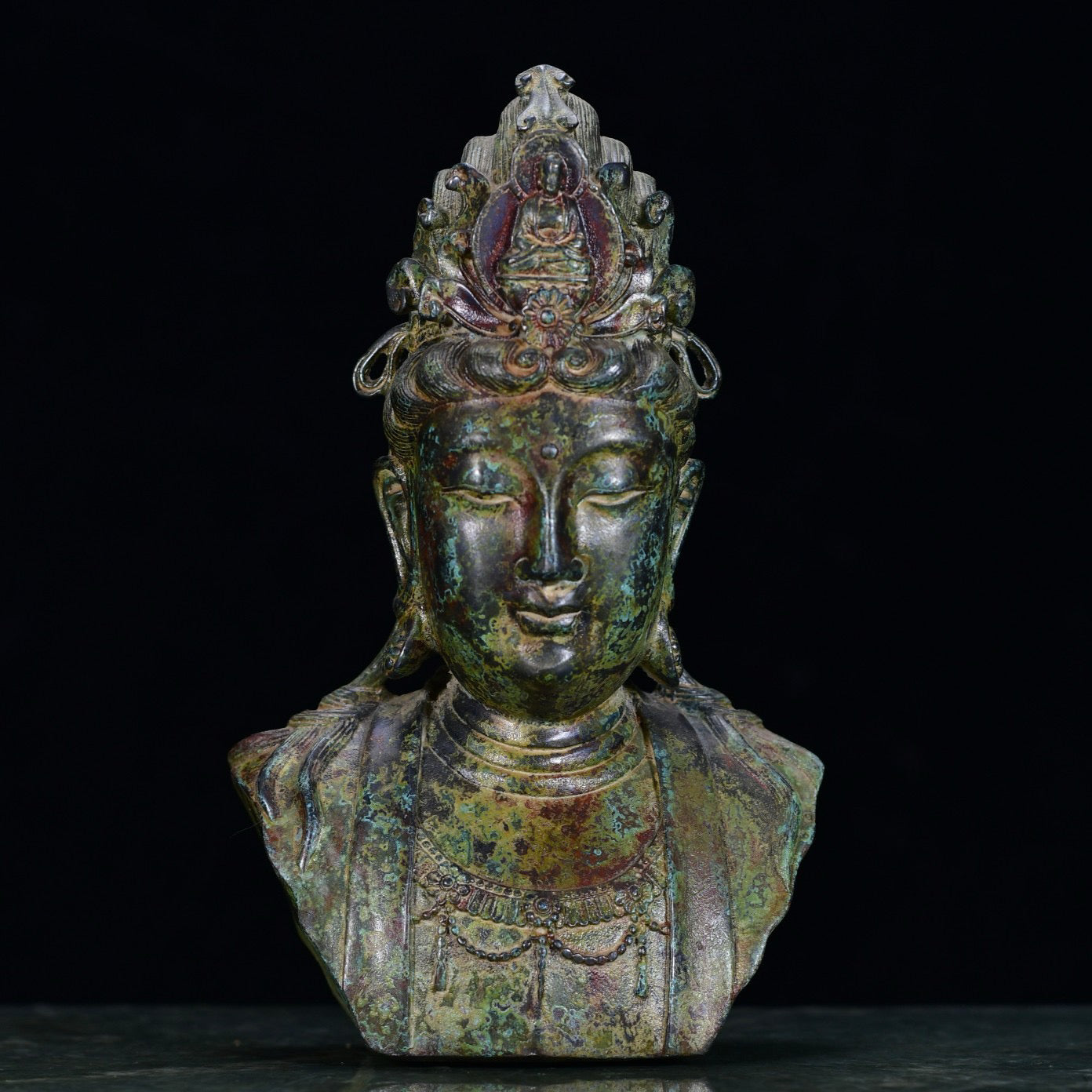 Chinese antique bronze Guanyin