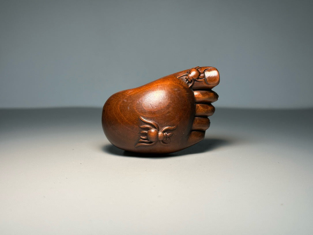 Chinese antique boxwood carving is exquisitely crafted, satisfying and joyful