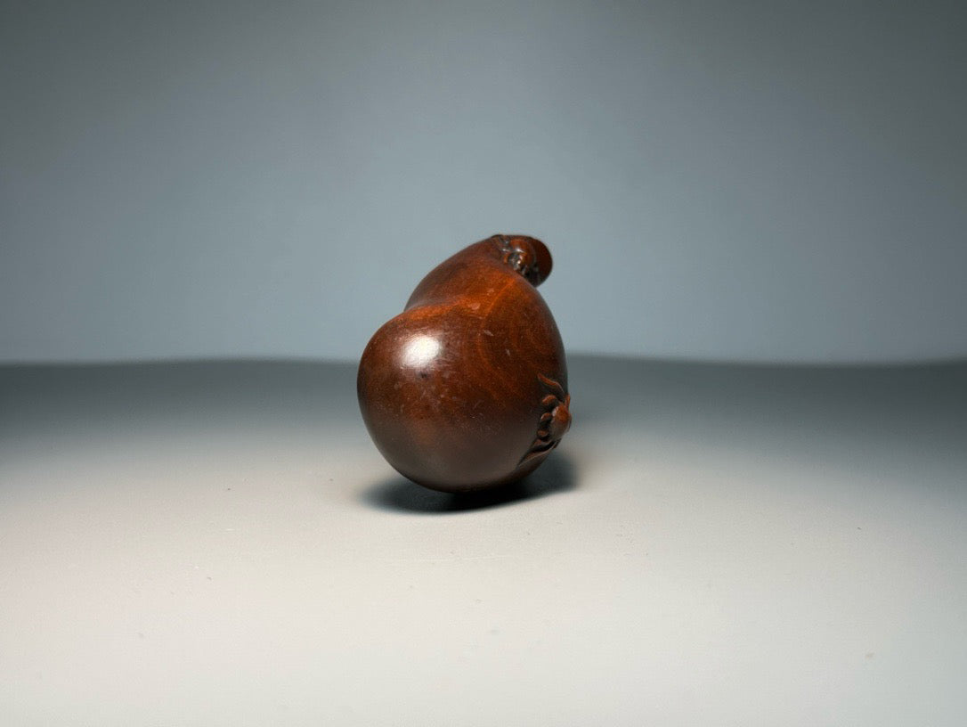 Chinese antique boxwood carving is exquisitely crafted, satisfying and joyful