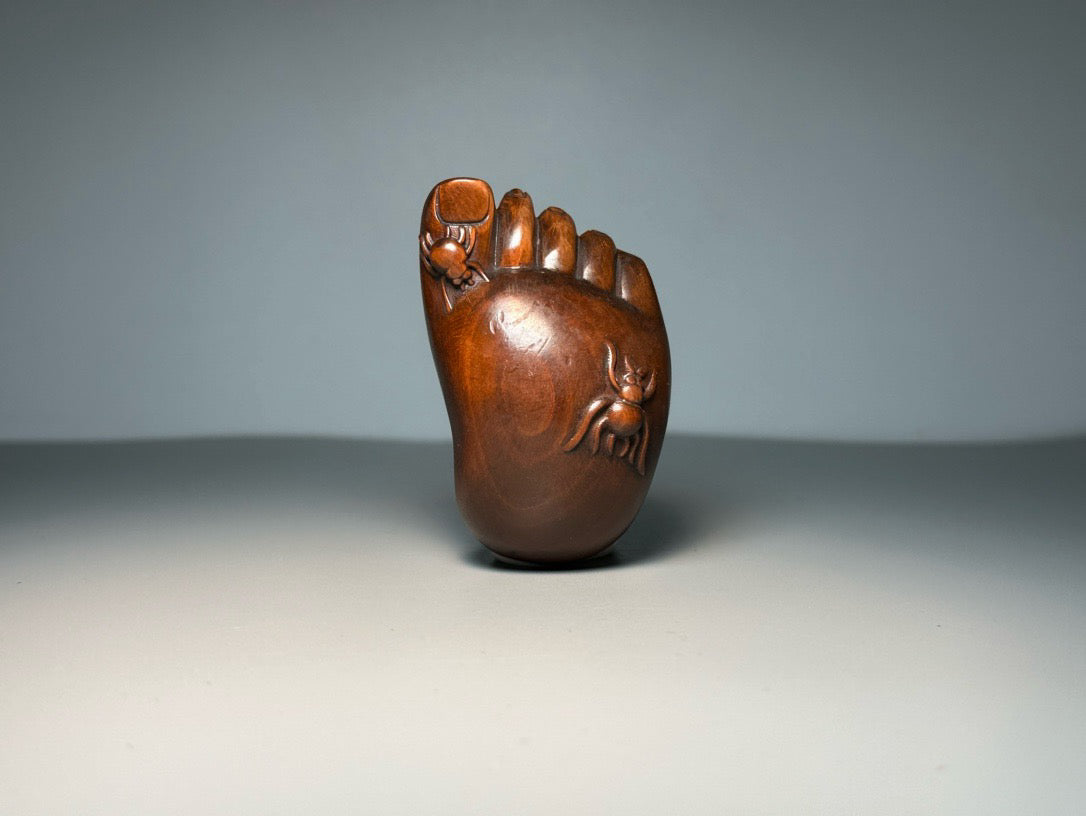 Chinese antique boxwood carving is exquisitely crafted, satisfying and joyful