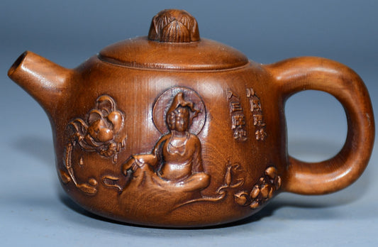 Collection Huangyang Wood Carved Guanyin Pot Handle