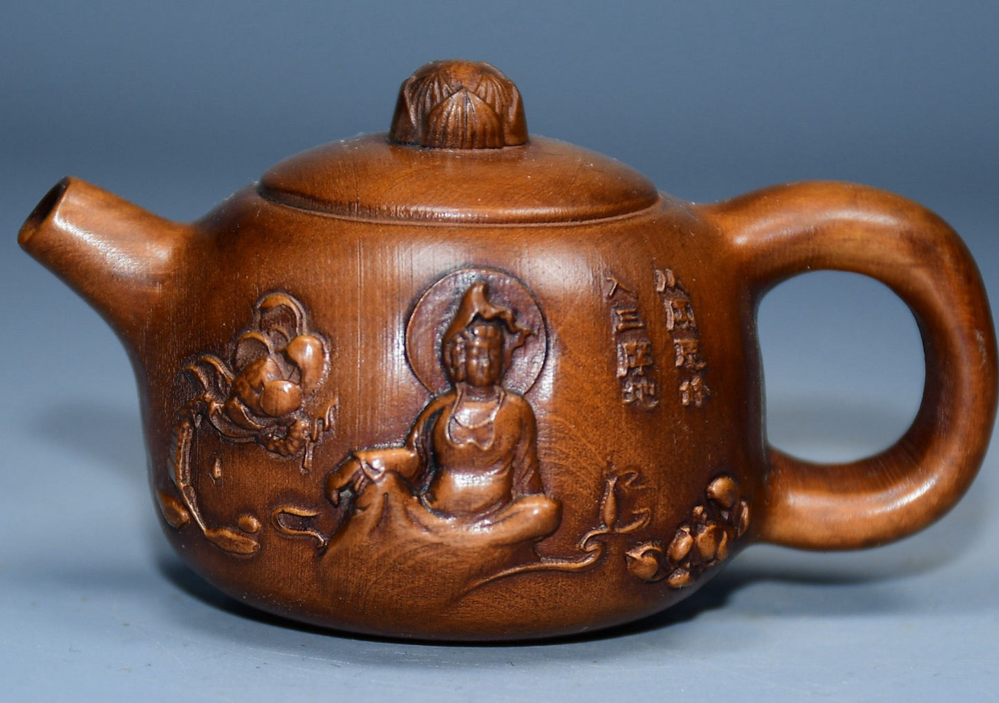 Collection Huangyang Wood Carved Guanyin Pot Handle