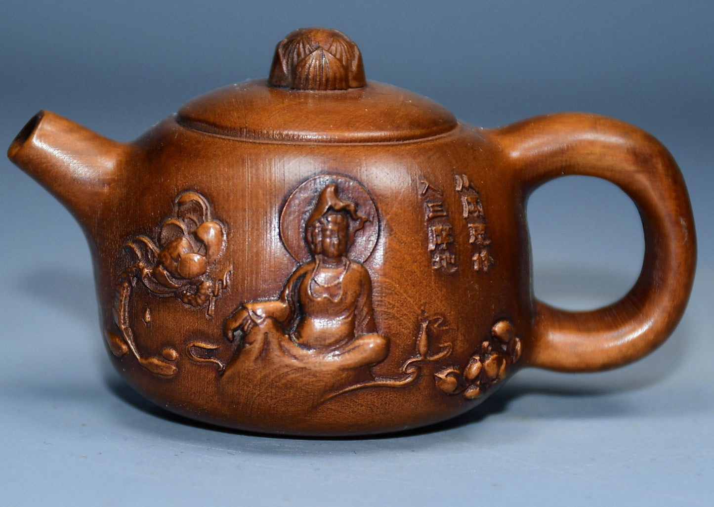 Collection Huangyang Wood Carved Guanyin Pot Handle