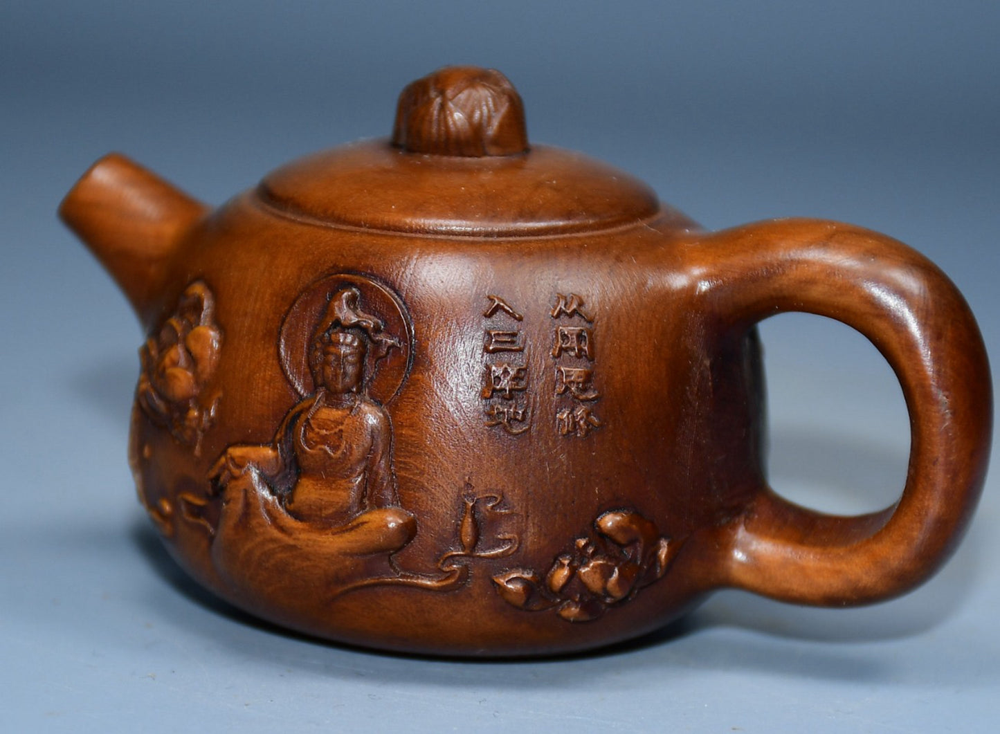 Collection Huangyang Wood Carved Guanyin Pot Handle