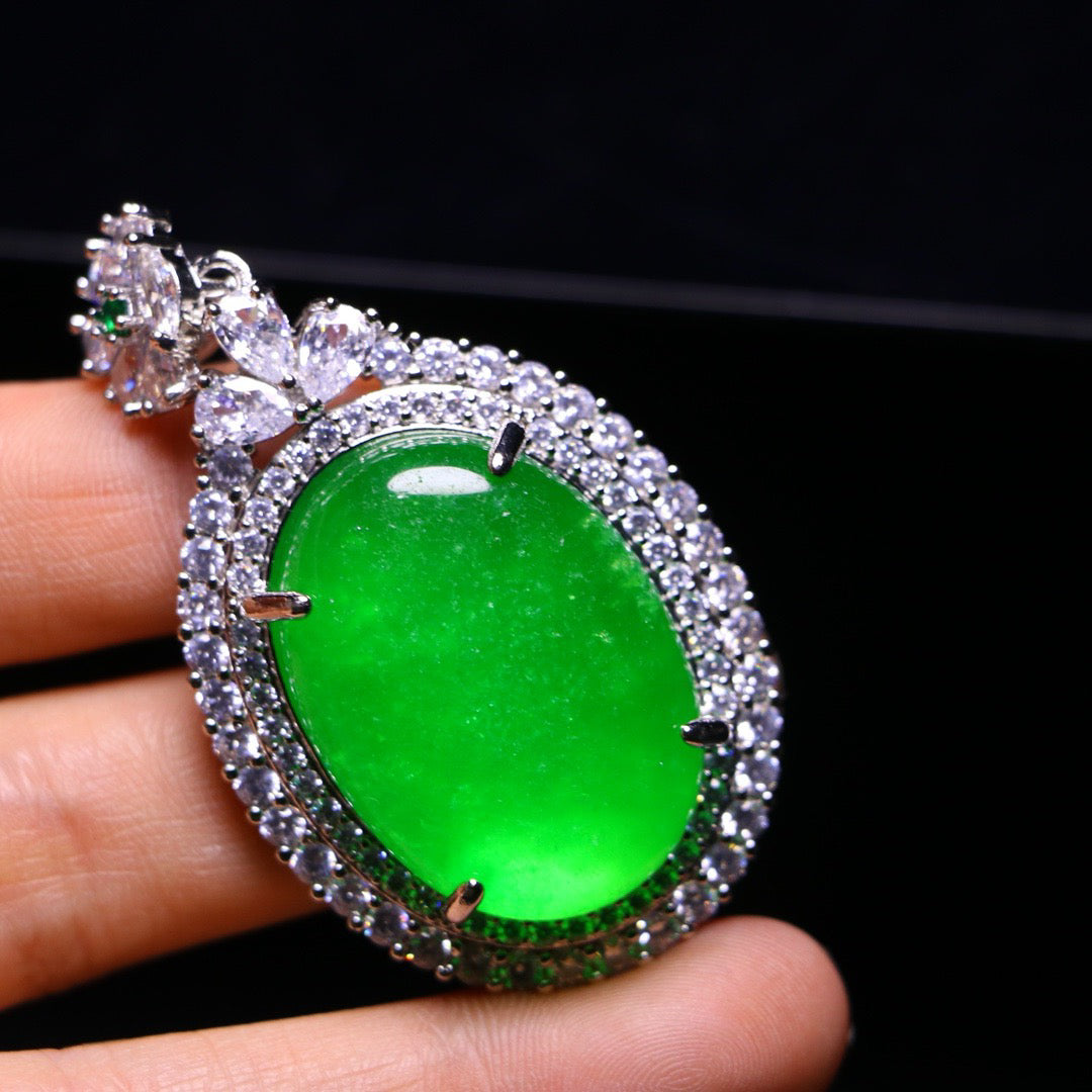 Perfect High Ice Jade Egg Face Pendant