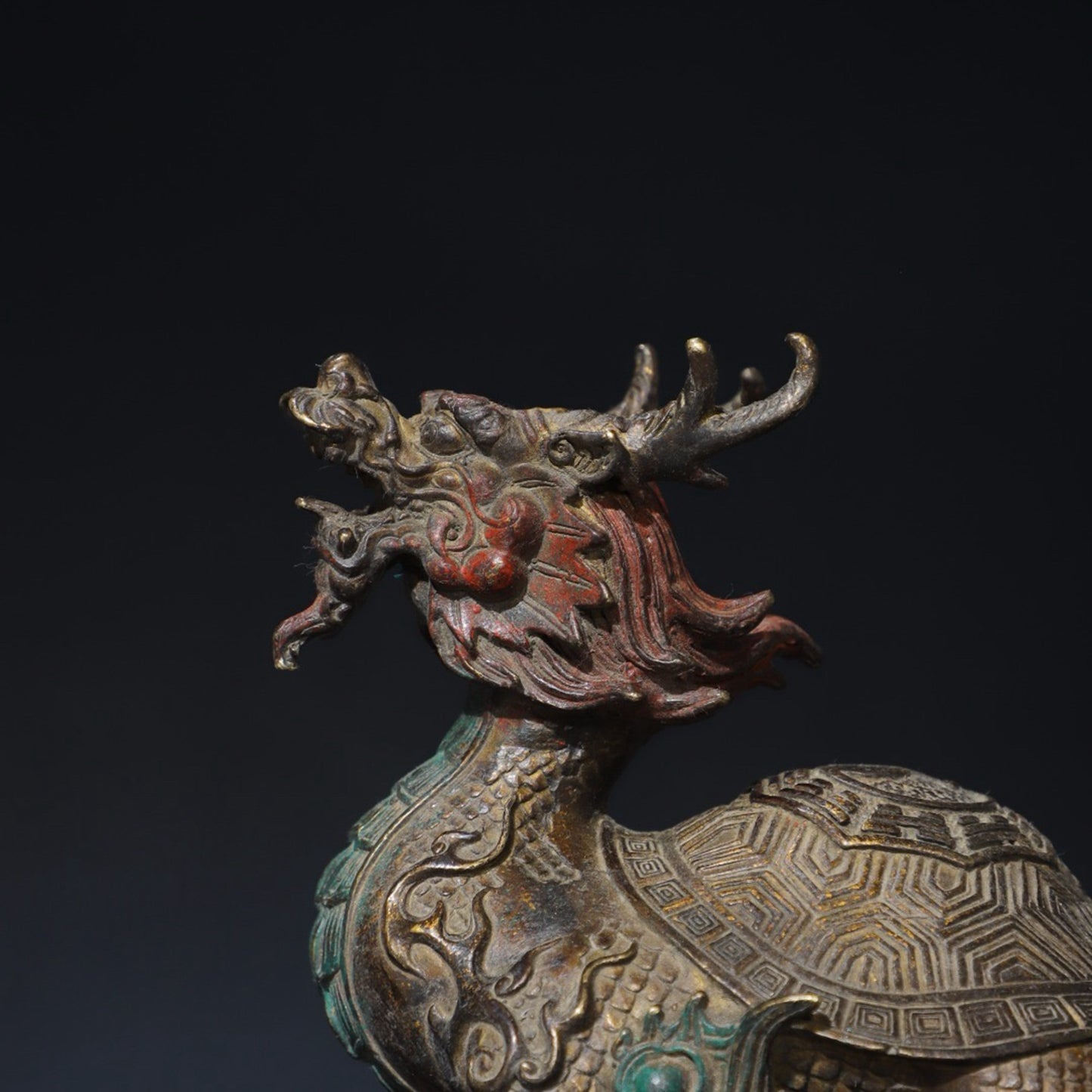 Pure copper dragon turtle copywriting ornament