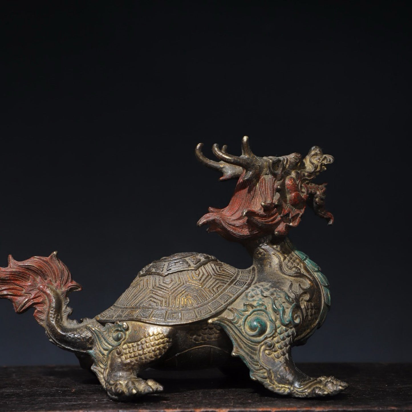 Pure copper dragon turtle copywriting ornament