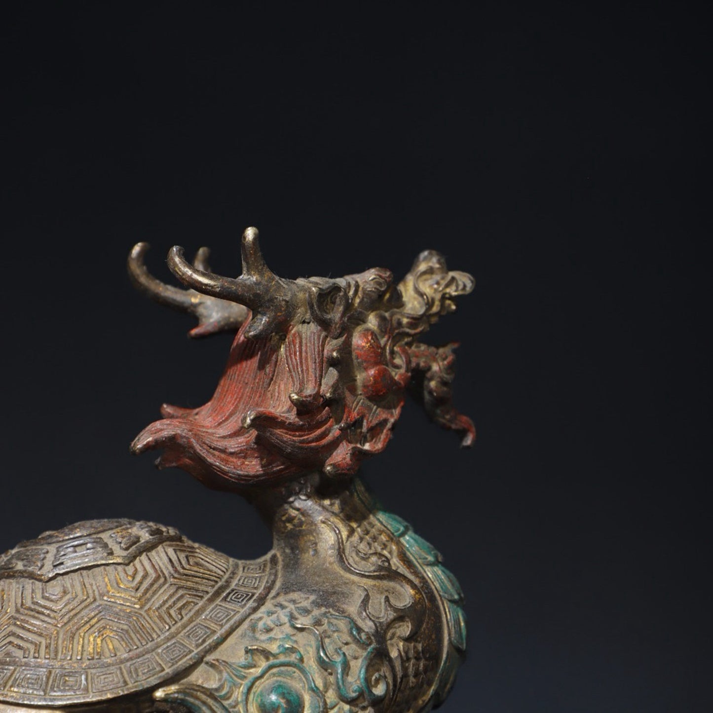 Pure copper dragon turtle copywriting ornament