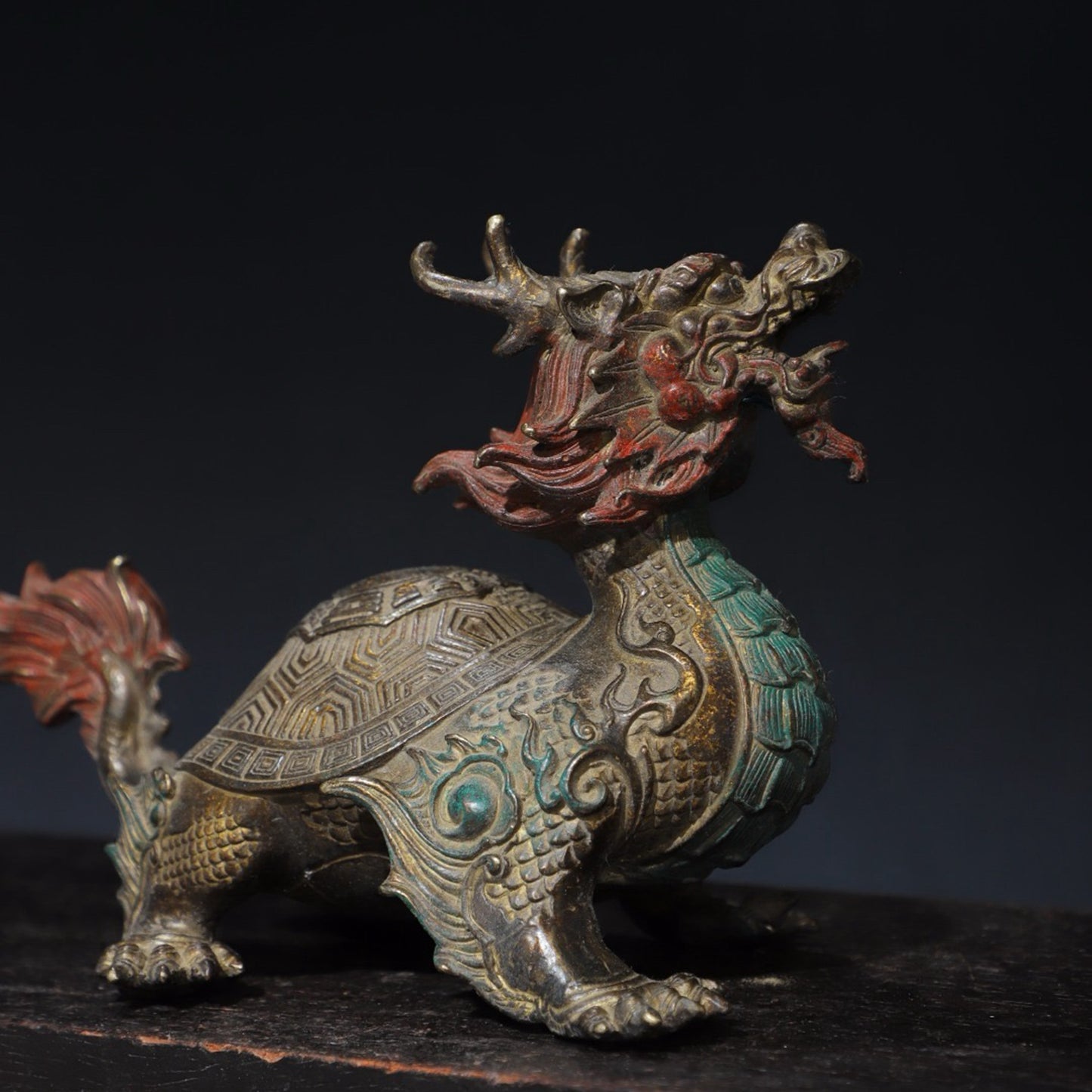 Pure copper dragon turtle copywriting ornament