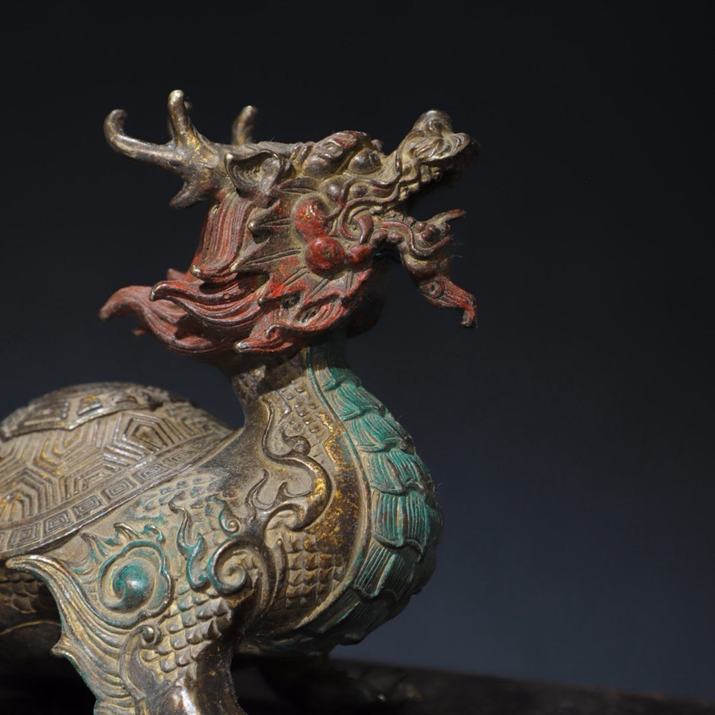 Pure copper dragon turtle copywriting ornament