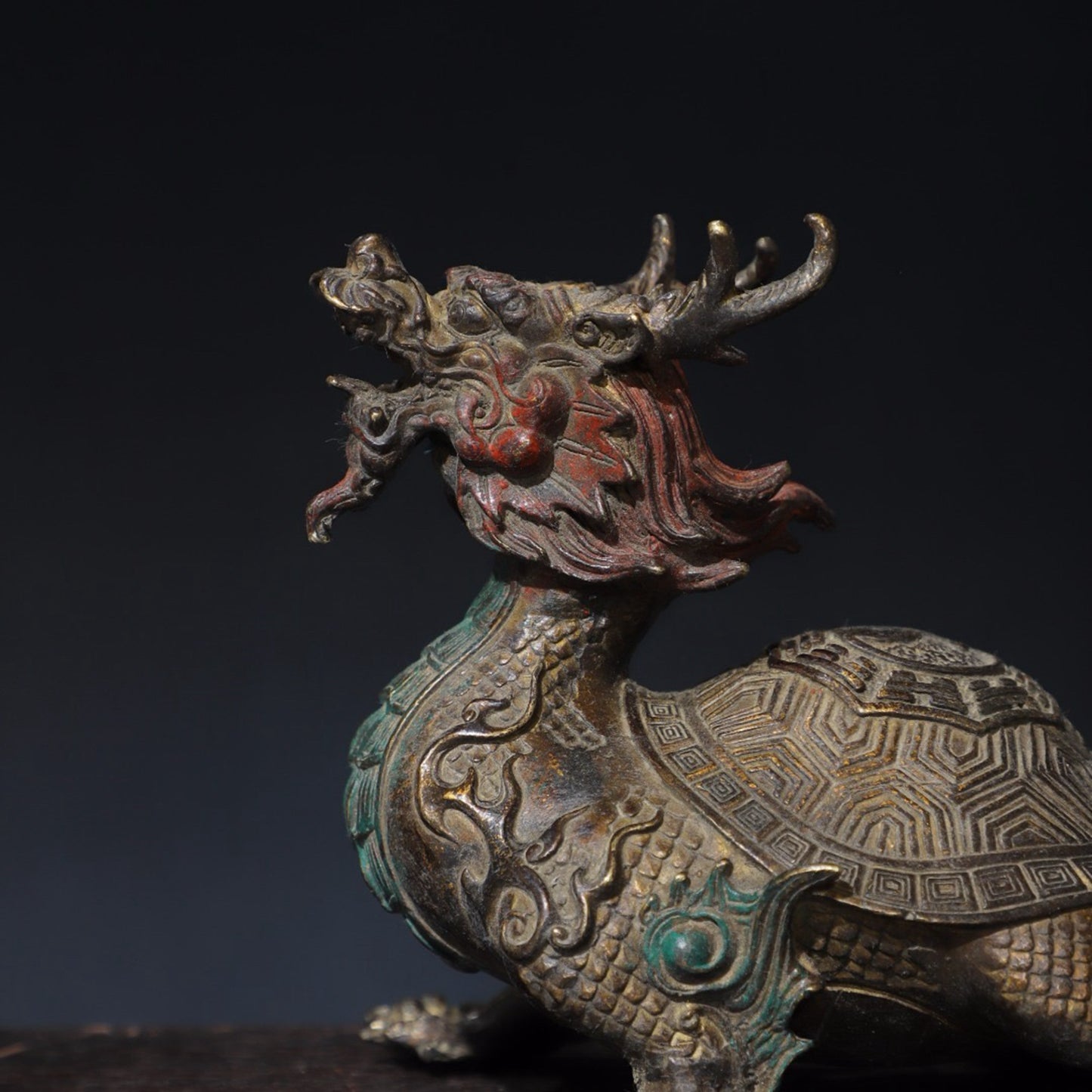 Pure copper dragon turtle copywriting ornament