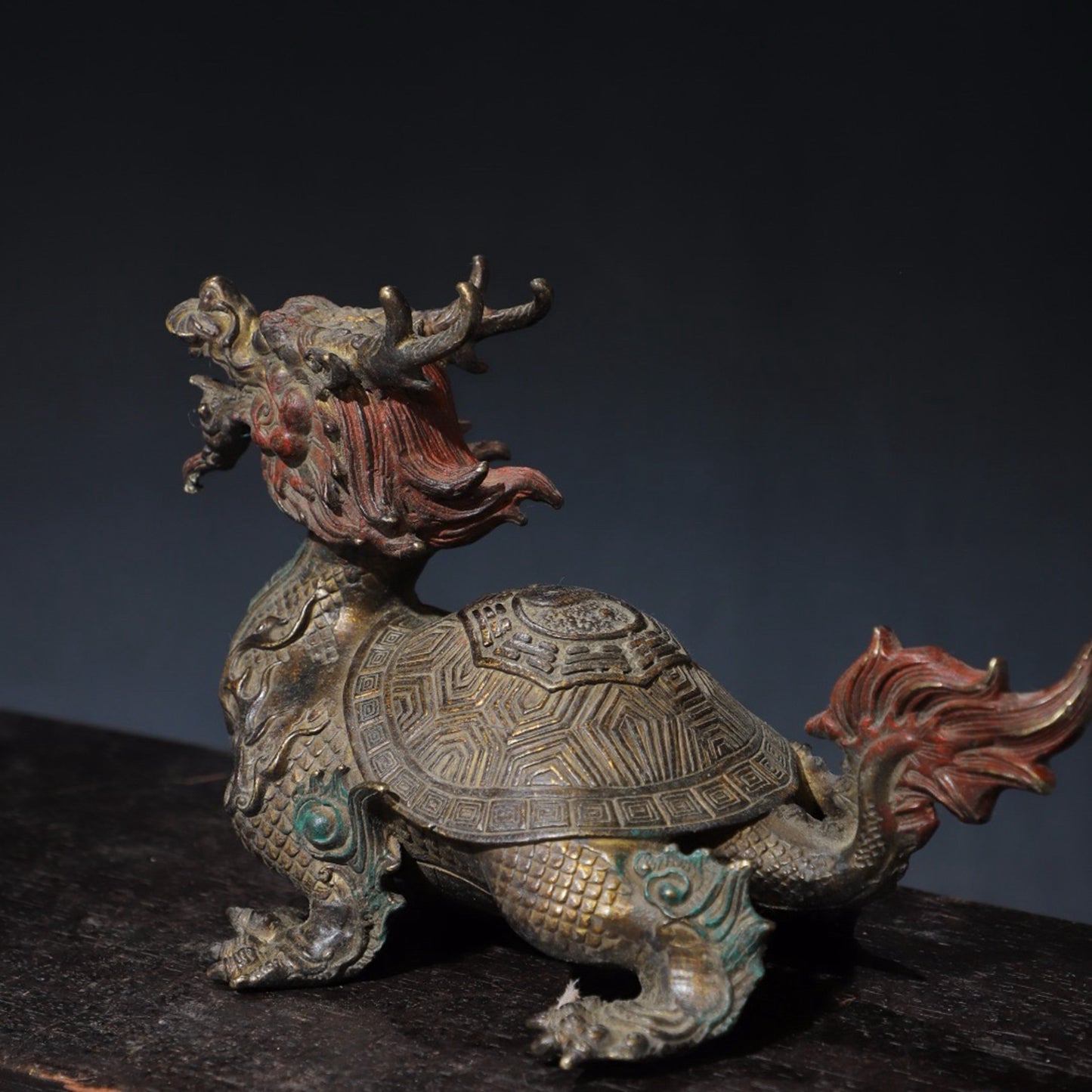Pure copper dragon turtle copywriting ornament