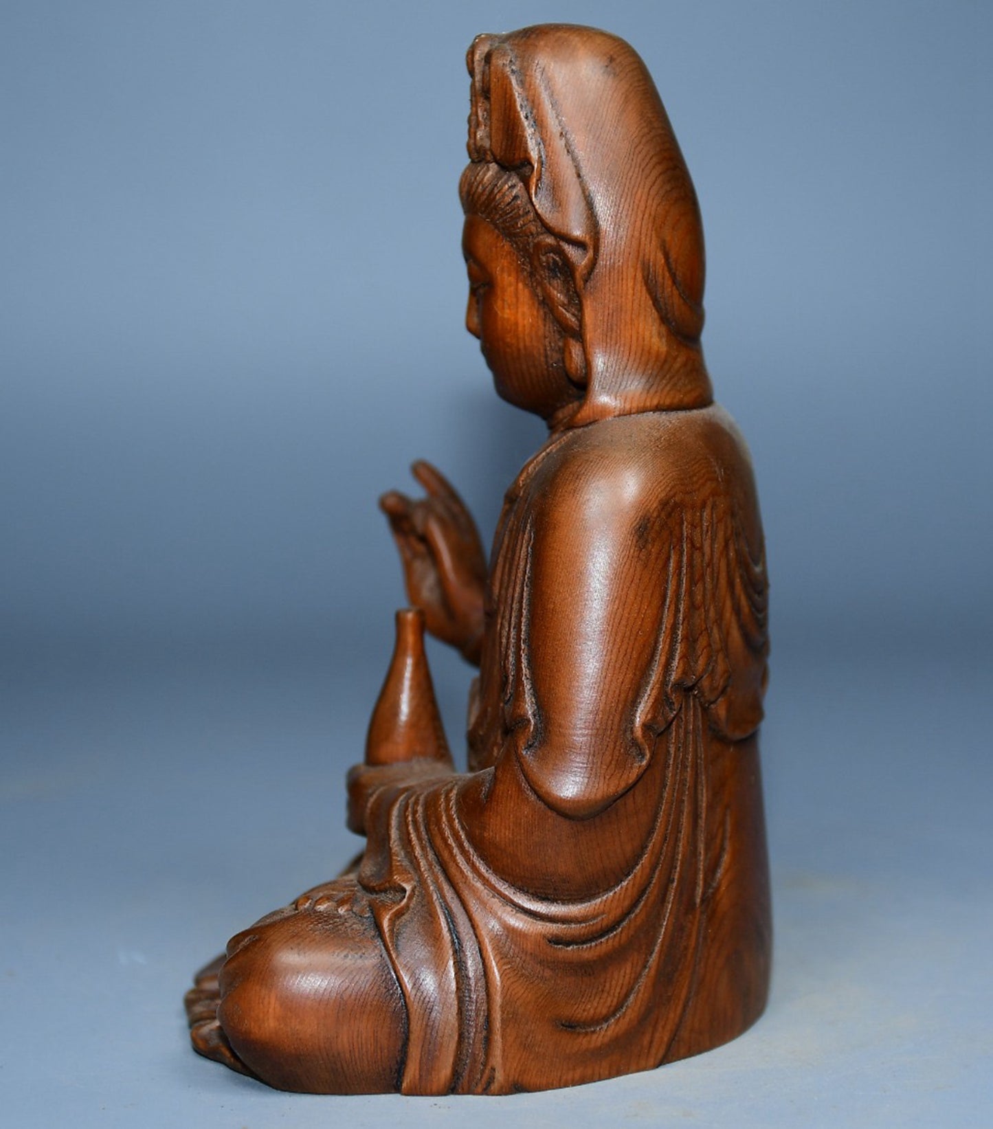 Collected boxwood carved Guanyin ornaments
