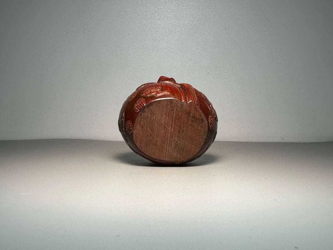 Chinese antique boxwood carving with exquisite craftsmanship, carving three stars of fortune, wealth, and longevity