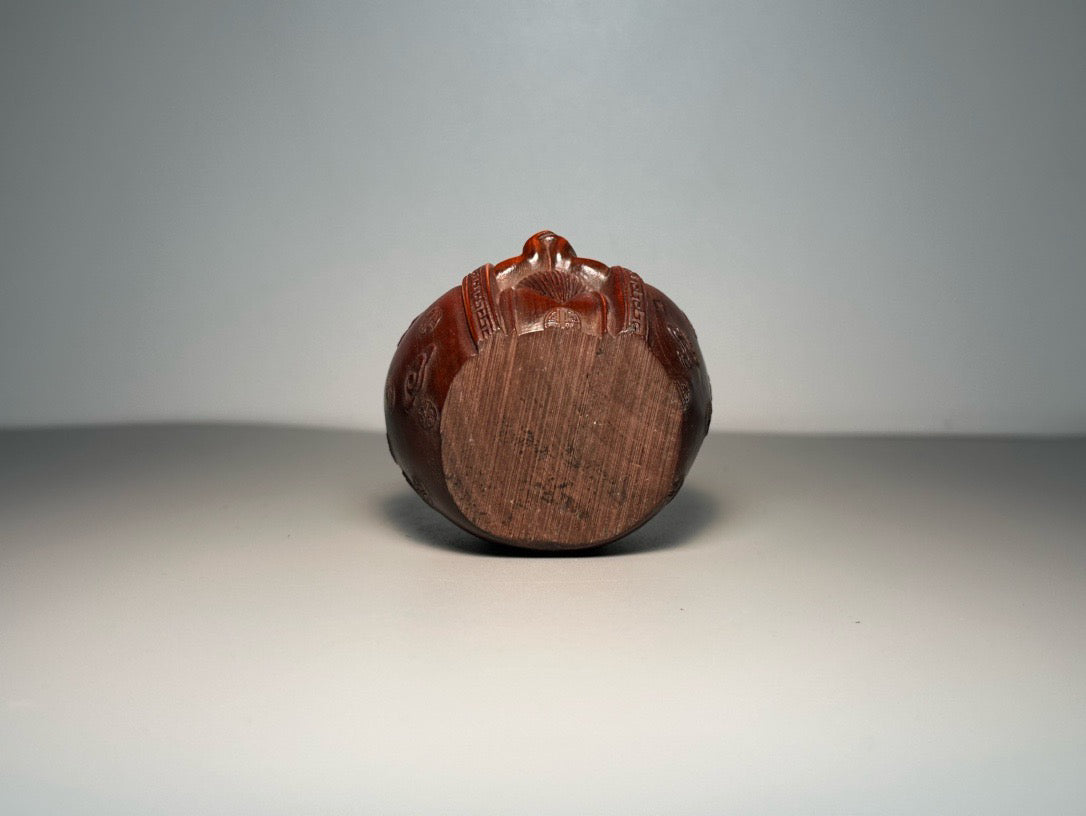 Chinese antique boxwood carving with exquisite craftsmanship, carving three stars of fortune, wealth, and longevity