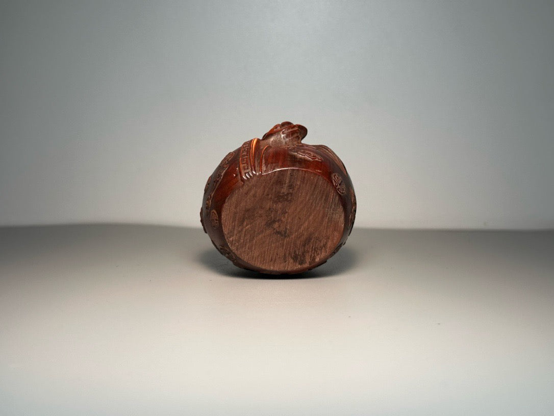 Chinese antique boxwood carving with exquisite craftsmanship, carving three stars of fortune, wealth, and longevity