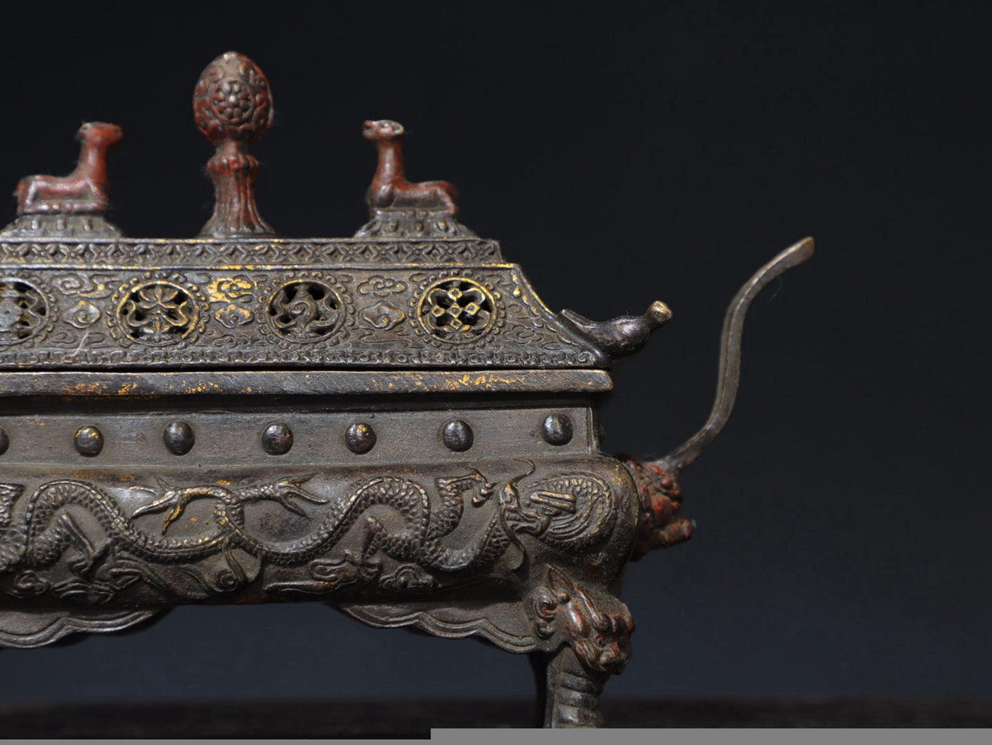 Pure copper auspicious eight treasure incense burner