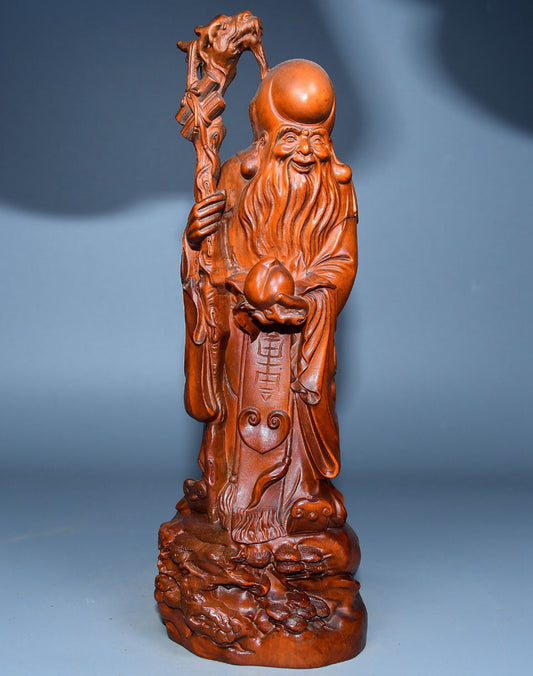 Collected boxwood carved birthday star ornaments